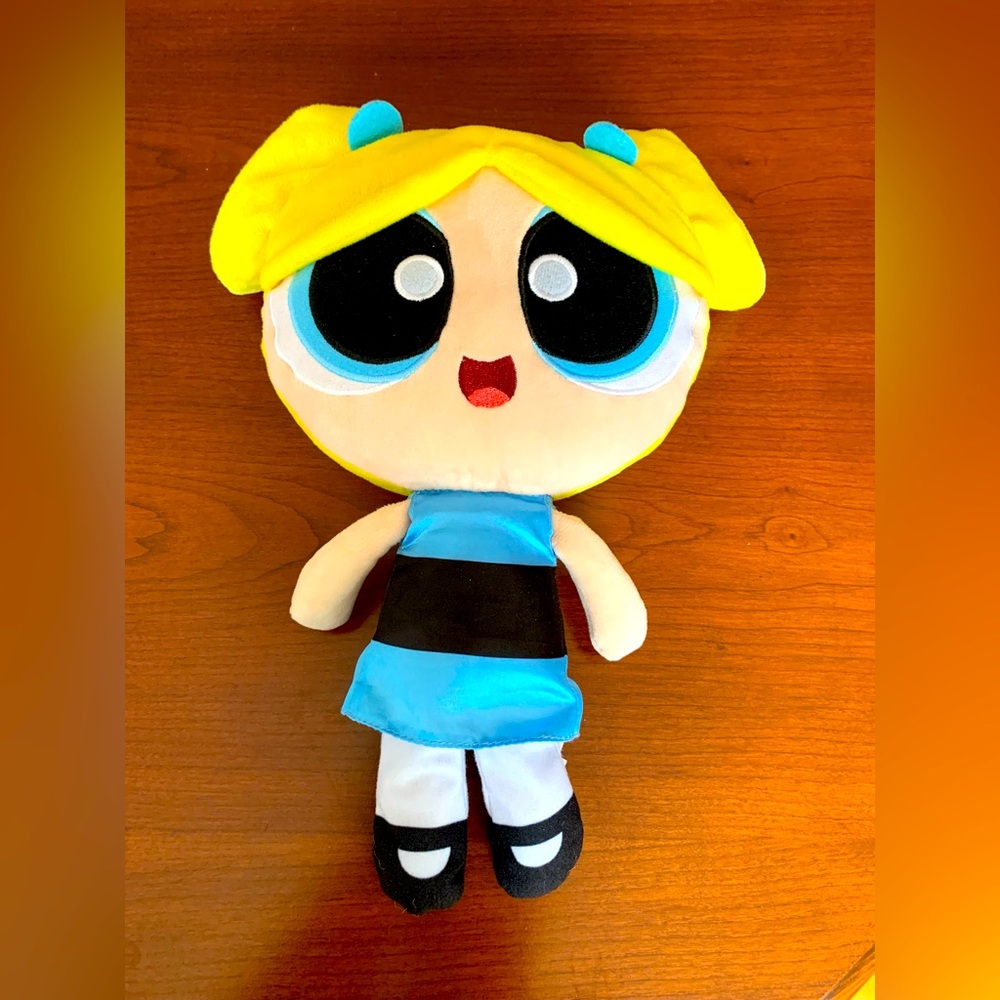 Vintage cartoon character Bubbles soft plush toy The Powerpuff Girls 13 inches